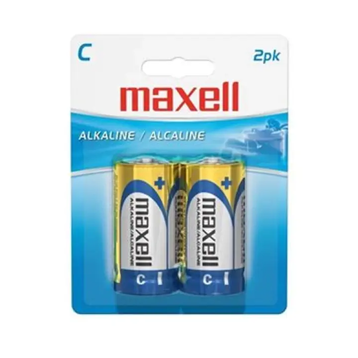 Maxell C Cell Alkaline Batteries – 1.5V Power, Pack of 2
