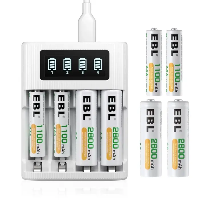 EBL TB-6409 Smart Battery Charger – 4 Independent Slots for AA/AAA NiMH/NiCd Batteries