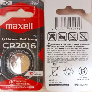 Maxell CR2016 3V Lithium Coin Cell Battery – Single Pack