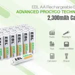 EBL AA Rechargeable Batteries – 2300mAh NiMH Cells (Pack of 2)