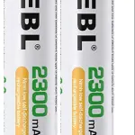 EBL AA Rechargeable Batteries – 2300mAh NiMH Cells (Pack of 2)