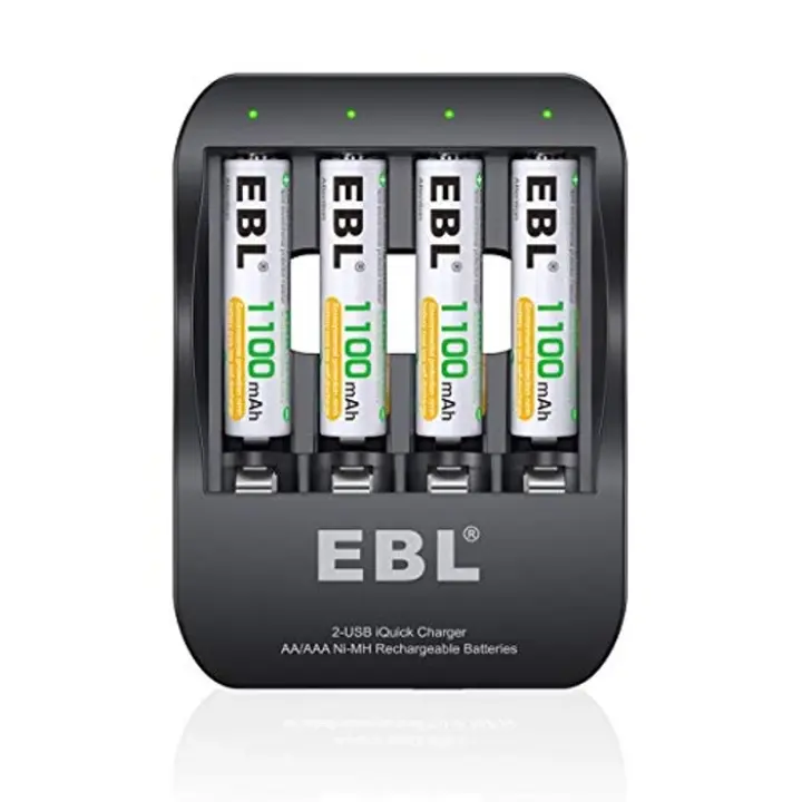 EBL AAA Rechargeable Batteries – 1100mAh NiMH Cells (Pack of 4, 1.2V)