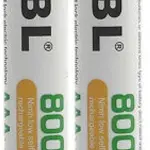 EBL AAA Rechargeable Batteries – 800mAh NiMH Cells (Pack of 2)