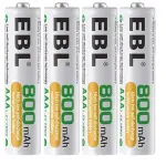 EBL AAA Rechargeable Batteries – 800mAh NiMH Cells (Pack of 4)