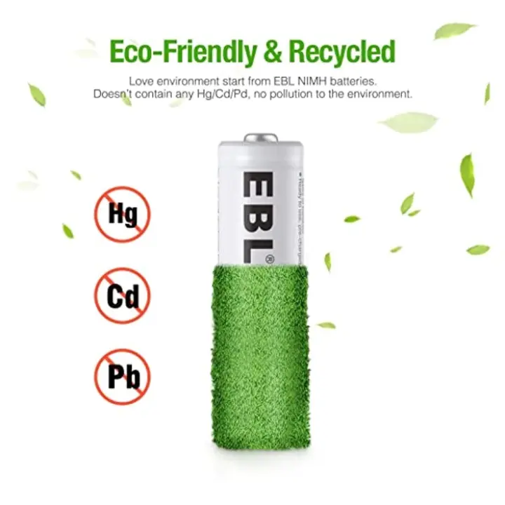 EBL Rechargeable Battery Kit – 8×AA (2800mAh), 4×AAA (1100mAh), iQuick Charger, C/D Converters & Storage Case