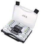 EBL Rechargeable Battery Kit – 8×AA (2800mAh), 4×AAA (1100mAh), iQuick Charger, C/D Converters & Storage Case