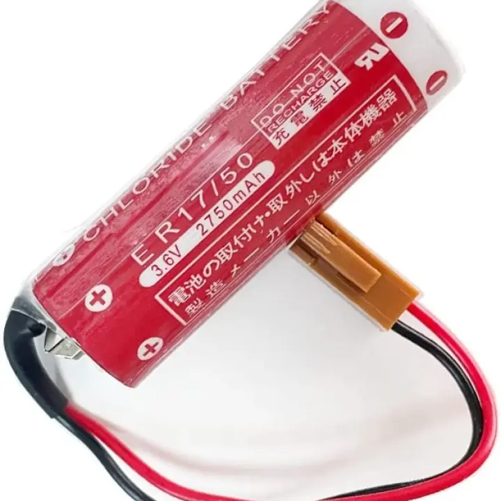 Maxell ER17/50 3.6V 2750mAh Lithium Thionyl Chloride Battery – Brown Sleeve, 2-Pin Connector
