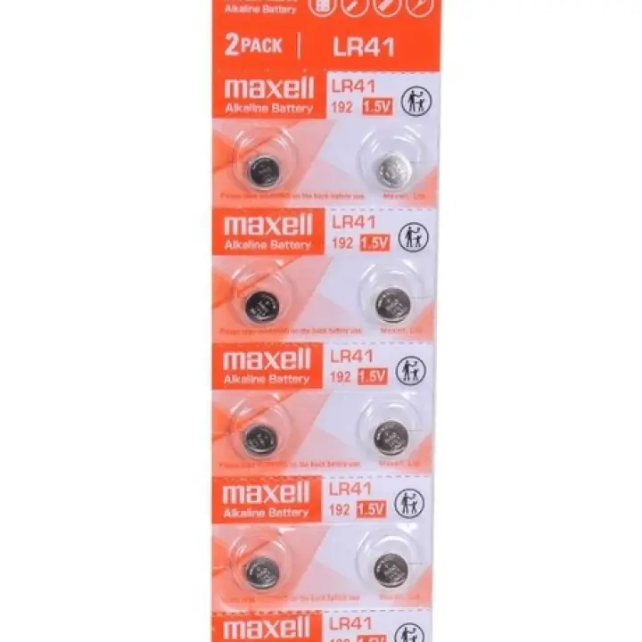 Maxell LR41 1.5V Alkaline Button Cell Battery – Pack of 10 (Compatible with SR41W, AG3, 392, LR736 & More)