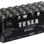 Tesla Batteries Black+ AA Maximum Power Alkaline Batteries, 10- Year Shelf Life, A Long-Lasting Battery Life, Leak-Free, LR06, 24 Count