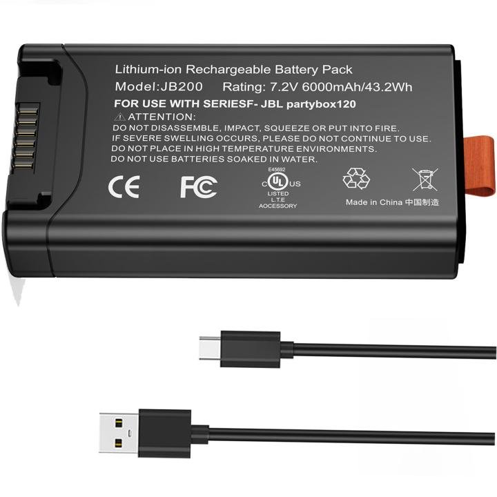 JBL PartyBox Club 120 and JBL Battery 200 Replacement Battery | Type-C