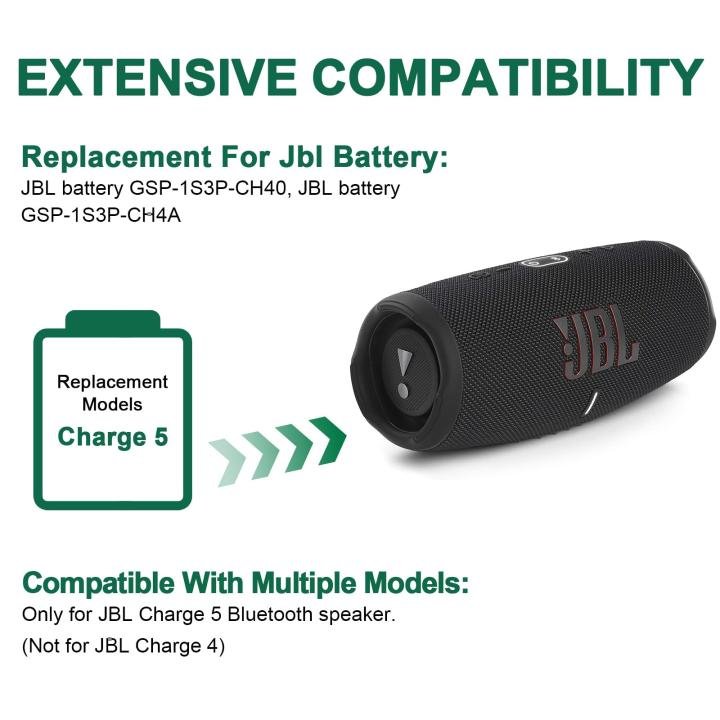 7800mAh Battery for JBL Charge 5 Bluetooth Speaker, Replacement for JBL GSP-1S3P-CH40 GSP-1S3P-CH4A Battery