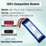 Replacement 3000mAh Li-ion Battery Compatible for JBL Flip 4, Flip 4 Special Edition