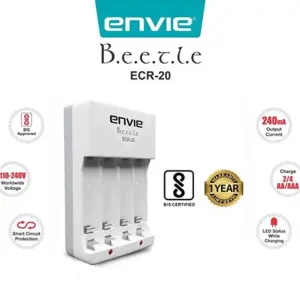ENVIE ECR-20 Charger for AA & AAA Rechargeable Batteries