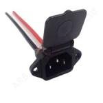 IEC MALE CONNECTER -SPRING CAP WITH 15CM 10AWG WIRE (165f)