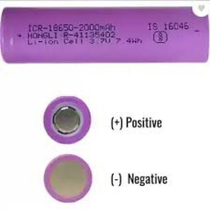 Hongli 18650 3.7V 2000mAh Lithium Ion RECHARGABLE Battery – With 1C Rating