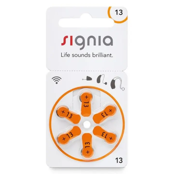 Signia size 13 Hearing Aid Batteries | 1 Packet (6 Batteries)
