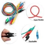 Yellow 1M Double End Test lead Wire 4mm Banana Plug Alligator Clip Crocodile 15A