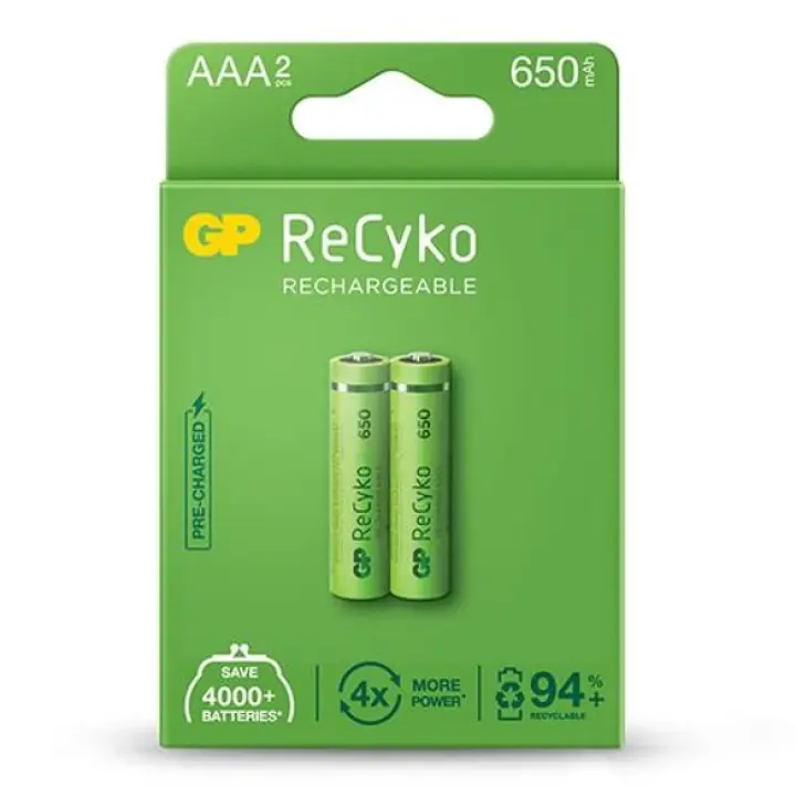 GP AAA/2 Recyko 650mah Rechargeable Battery